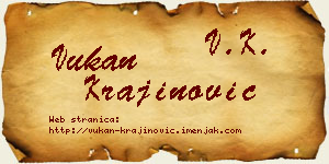 Vukan Krajinović vizit kartica